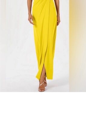 Calvin Klein Bright Yellow Wrap Maxi Dress